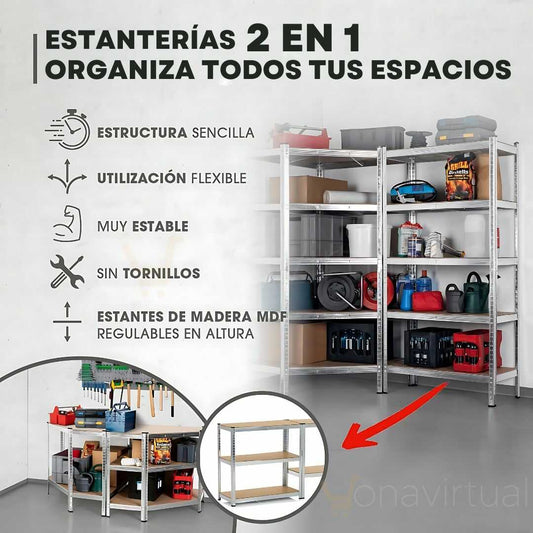 Estanteria 2 en 1 Diseño industrial moderno